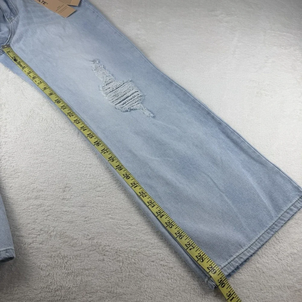 HDLTE Women's Small‎ Jeans High Rise Baggy Wide Leg Boyfriend Y2K Denim-NWT